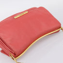 Miu Miu Chain Shoulder Bag Leather Pink Gold Auth BA15636V-6