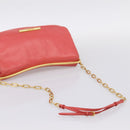 Miu Miu Chain Shoulder Bag Leather Pink Gold Auth BA15636V-7