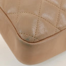 CHANEL Matelasse Cambon Line Shoulder Bag Leather Beige Silver CC Auth BA15637-12