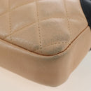 CHANEL Matelasse Cambon Line Shoulder Bag Leather Beige Silver CC Auth BA15637-13