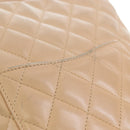 CHANEL Matelasse Cambon Line Shoulder Bag Leather Beige Silver CC Auth BA15637-14