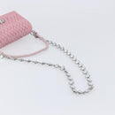Miu Miu Chain Shoulder Bag Leather 2way Pink Silver Auth BA15638A-8