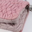 Miu Miu Chain Shoulder Bag Leather 2way Pink Silver Auth BA15638A-19