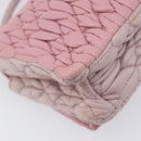 Miu Miu Chain Shoulder Bag Leather 2way Pink Silver Auth BA15638A-20