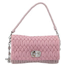Miu Miu Chain Shoulder Bag Leather 2way Pink Silver Auth BA15638A-13