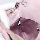 Miu Miu Chain Shoulder Bag Leather 2way Pink Silver Auth BA15638A-26