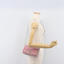 Miu Miu Chain Shoulder Bag Leather 2way Pink Silver Auth BA15638A-29