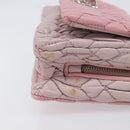 Miu Miu Chain Shoulder Bag Leather 2way Pink Silver Auth BA15638A-4