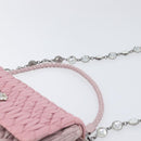 Miu Miu Chain Shoulder Bag Leather 2way Pink Silver Auth BA15638A-15