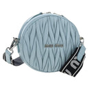 Miu Miu Matelasse Chain Bag Leather 2way Light Blue Silver Auth BA15639V-1
