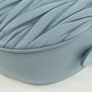 Miu Miu Matelasse Chain Bag Leather 2way Light Blue Silver Auth BA15639V-15