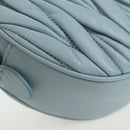 Miu Miu Matelasse Chain Bag Leather 2way Light Blue Silver Auth BA15639V-16