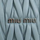 Miu Miu Matelasse Chain Bag Leather 2way Light Blue Silver Auth BA15639V-18