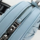 Miu Miu Matelasse Chain Bag Leather 2way Light Blue Silver Auth BA15639V-19