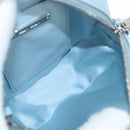 Miu Miu Matelasse Chain Bag Leather 2way Light Blue Silver Auth BA15639V-10