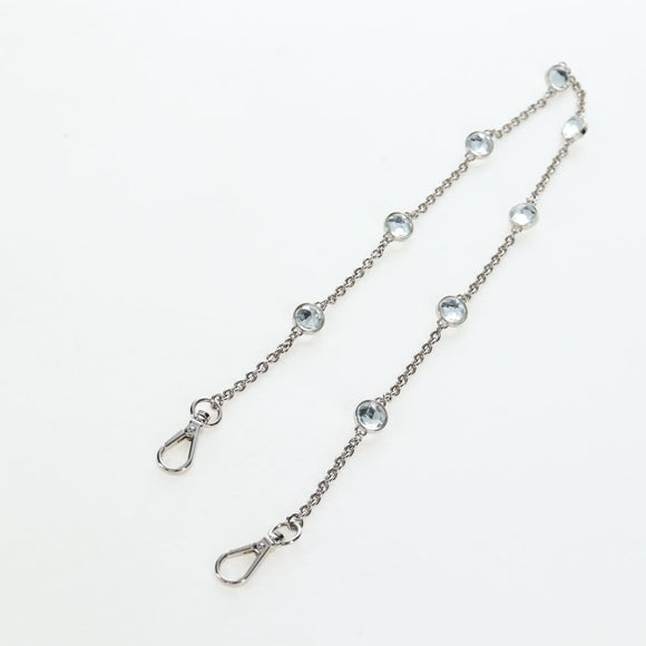 Miu Miu Matelasse Chain Bag Leather 2way Light Blue Silver Auth BA15639V