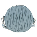 Miu Miu Matelasse Chain Bag Leather 2way Light Blue Silver Auth BA15639V-2