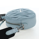 Miu Miu Matelasse Chain Bag Leather 2way Light Blue Silver Auth BA15639V-3
