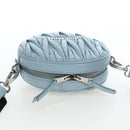 Miu Miu Matelasse Chain Bag Leather 2way Light Blue Silver Auth BA15639V-6