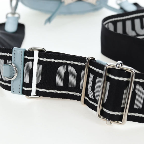Miu Miu Matelasse Chain Bag Leather 2way Light Blue Silver Auth BA15639V