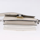Maison Margiela New Rock Horizontal Bag Leather White Silver Auth BA15641V-12