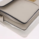 Maison Margiela New Rock Horizontal Bag Leather White Silver Auth BA15641V-13