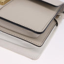 Maison Margiela New Rock Horizontal Bag Leather White Silver Auth BA15641V-14