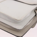 Maison Margiela New Rock Horizontal Bag Leather White Silver Auth BA15641V-16