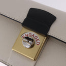 Maison Margiela New Rock Horizontal Bag Leather White Silver Auth BA15641V-18