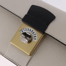 Maison Margiela New Rock Horizontal Bag Leather White Silver Auth BA15641V-19