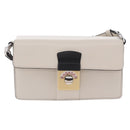 Maison Margiela New Rock Horizontal Bag Leather White Silver Auth BA15641V-2