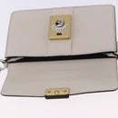 Maison Margiela New Rock Horizontal Bag Leather White Silver Auth BA15641V-20