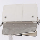 Maison Margiela New Rock Horizontal Bag Leather White Silver Auth BA15641V-27