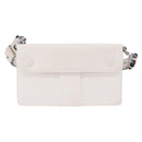 Maison Margiela New Rock Horizontal Bag Leather White Silver Auth BA15641V-3
