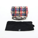 CHANEL Chain Matelasse 20 Shoulder Bag Tweed Orange Gold CC Auth BA15643SM-12