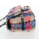 CHANEL Chain Matelasse 20 Shoulder Bag Tweed Orange Gold CC Auth BA15643SM-3