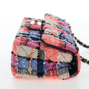 CHANEL Chain Matelasse 20 Shoulder Bag Tweed Orange Gold CC Auth BA15643SM-4