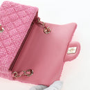 CHANEL Chain Matelasse 20 Shoulder Bag Tweed Pink Gold CC Auth BA15644SM-15