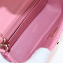 CHANEL Chain Matelasse 20 Shoulder Bag Tweed Pink Gold CC Auth BA15644SM-19