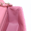 CHANEL Chain Matelasse 20 Shoulder Bag Tweed Pink Gold CC Auth BA15644SM-20