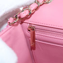 CHANEL Chain Matelasse 20 Shoulder Bag Tweed Pink Gold CC Auth BA15644SM-22