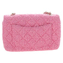 CHANEL Chain Matelasse 20 Shoulder Bag Tweed Pink Gold CC Auth BA15644SM-3