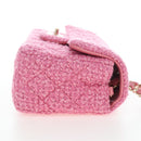 CHANEL Chain Matelasse 20 Shoulder Bag Tweed Pink Gold CC Auth BA15644SM-5