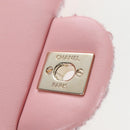 CHANEL Double Flap Chain Matelasse 25 Bag Tweed Pink Gold CC Auth BA15645SM-20