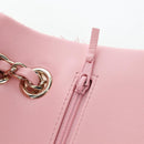CHANEL Double Flap Chain Matelasse 25 Bag Tweed Pink Gold CC Auth BA15645SM-21