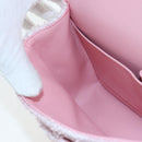 CHANEL Double Flap Chain Matelasse 25 Bag Tweed Pink Gold CC Auth BA15645SM-25