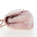 CHANEL Double Flap Chain Matelasse 25 Bag Tweed Pink Gold CC Auth BA15645SM-3