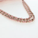 CHANEL Double Flap Chain Matelasse 25 Bag Tweed Pink Gold CC Auth BA15645SM-7