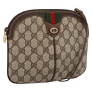 GUCCI GG Supreme Web Sherry Line Bag PVC Beige Gold 904 02 047 Auth BA15648-1