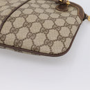 GUCCI GG Supreme Web Sherry Line Bag PVC Beige Gold 904 02 047 Auth BA15648-12
